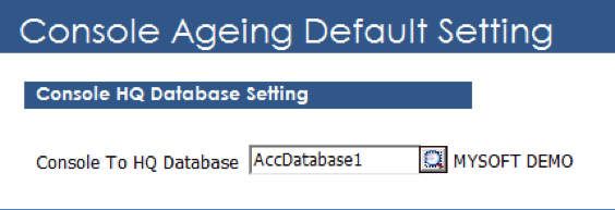 Console Ageing Settings