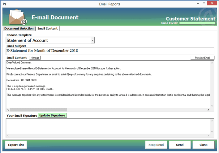 E-Statement Delivery