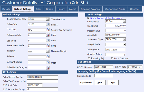Customer's Credit Term and Credit Limit Management